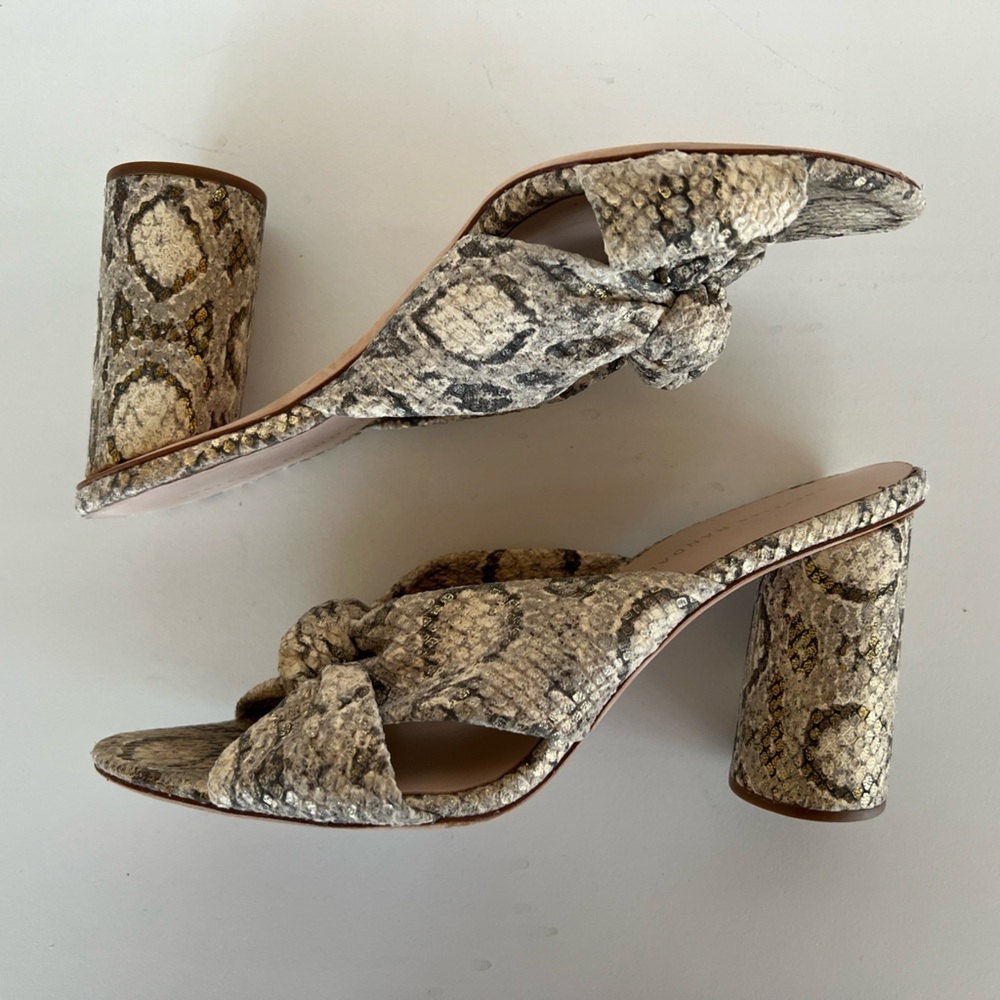 Loeffler Randall Coco High Heel Knot Snakeskin Slide, size 9.5 - Picture 10 of 13